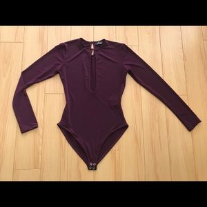 Burgundy Long Sleeve Bodysuit